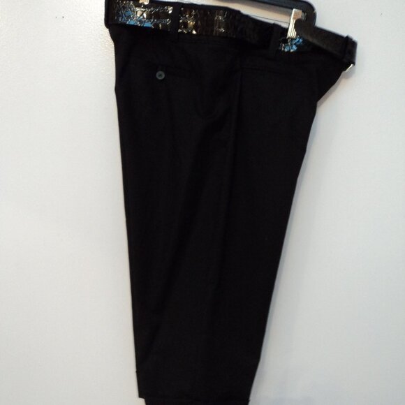 NWT Apt 9 Women's Size 16 Maxwell Fit Capri Pants Cropped Black Faux Croc Belt - Picture 6 of 11